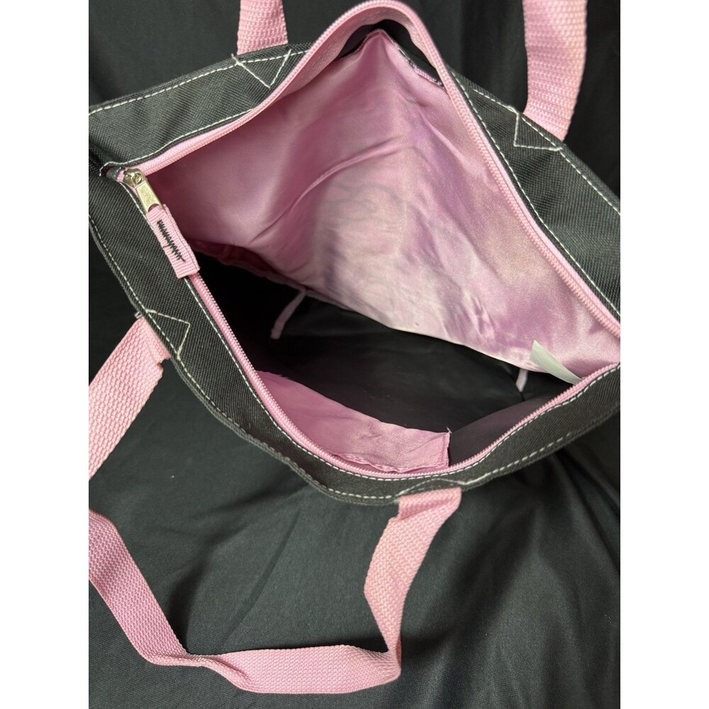 2012 Sanrio Hello Kitty Pink Black Checkered HK Hearts Tote Bag - Kawaii Embroid - Picture 11 of 11